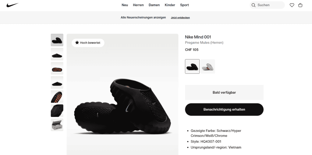 Nike Mind 001 - ein Produkt das es noch nicht gibt aber Bald Verfügbar ist