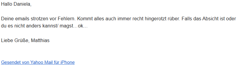 Negatives Testimonial Newsletter - Hater