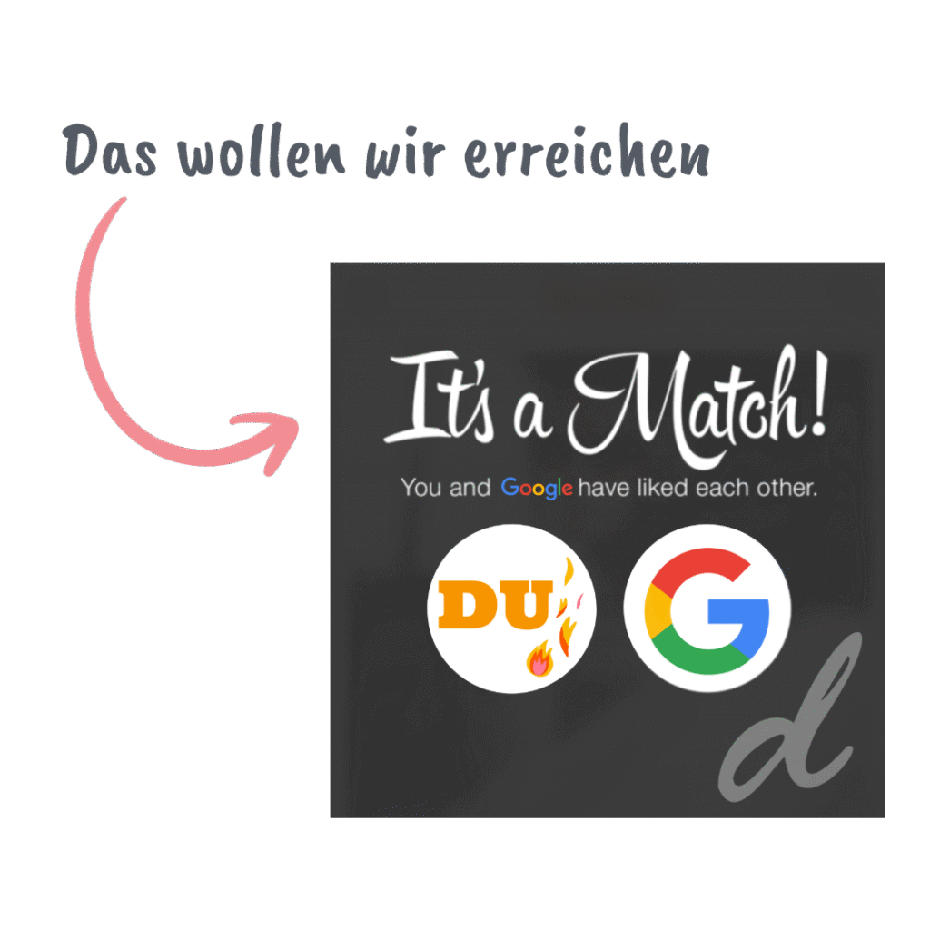 Bild von was wir mit SEO erreichen wollen, das Google dich mag